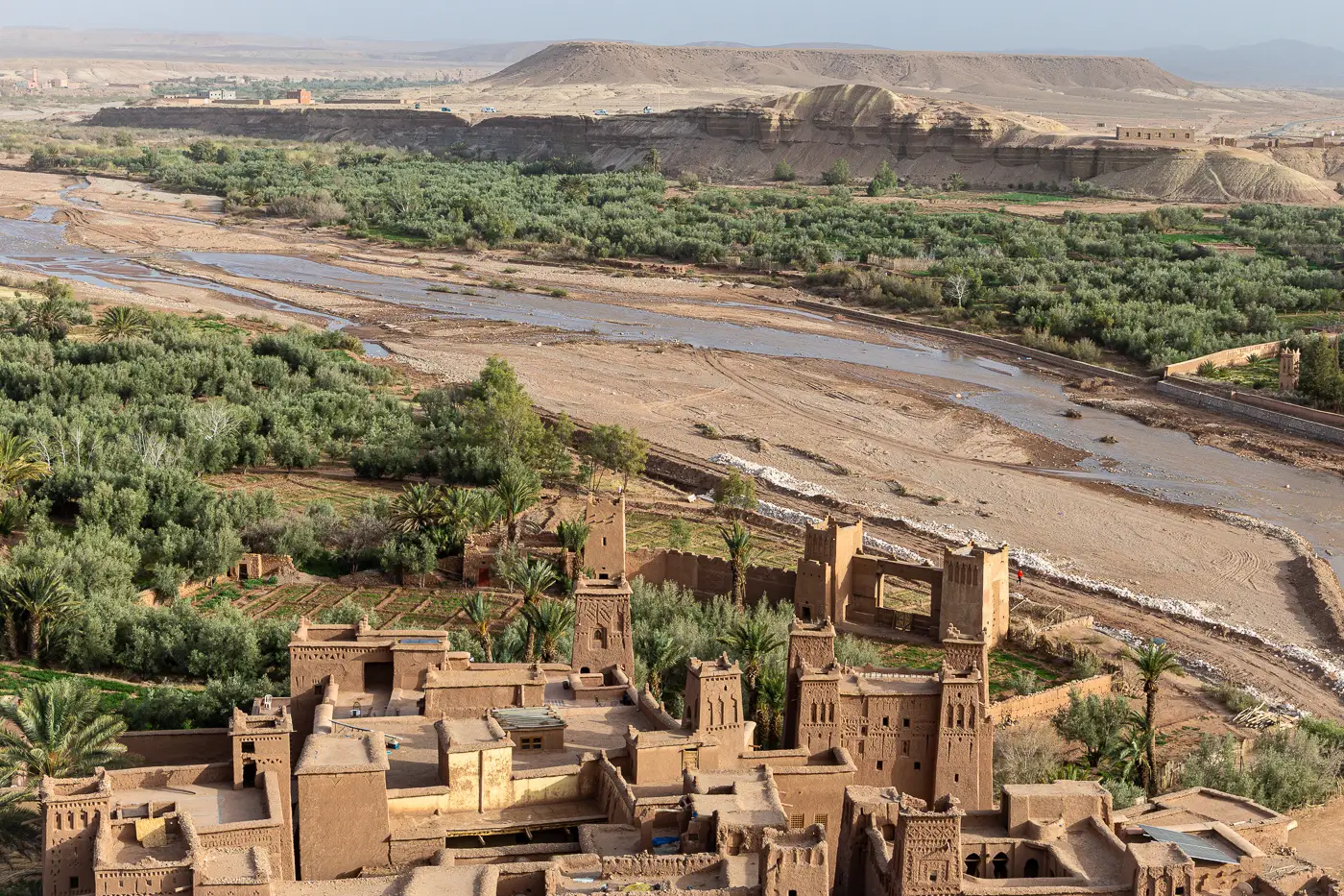 Aït Ben Haddou overlooking the Ounila River, an ancient ksar along the old caravan route between the Sahara and Marrakech