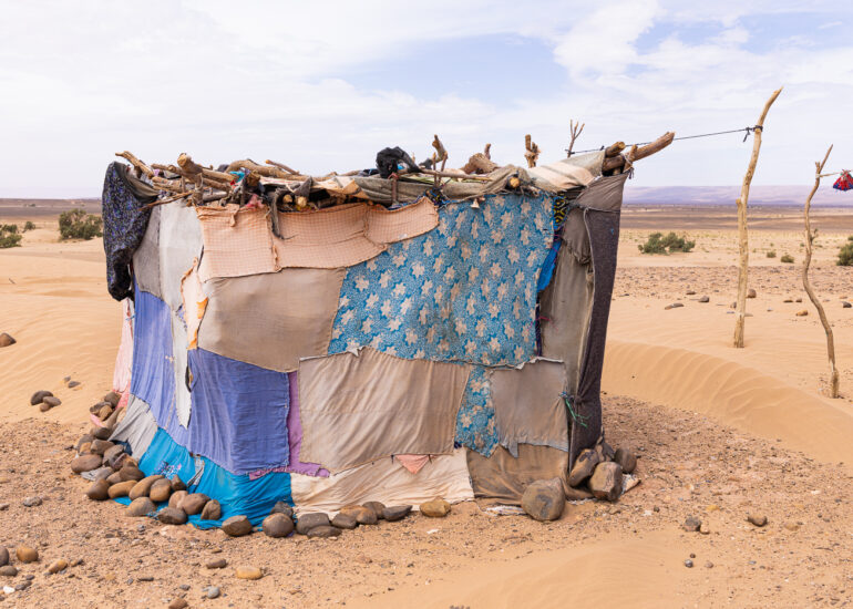 A nomadic home in the Erg Chigaga Desert
