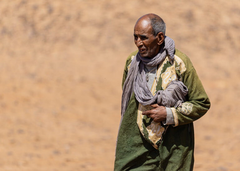 A nomadic man in the Erg Chigaga Desert