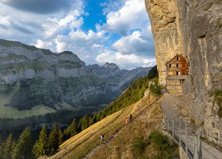 Ascher House hut in the Alpstein region of Switzerland