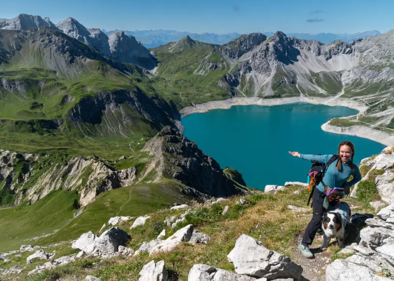 Leah and Oz at Lünersee Lake in Rätikon Austria