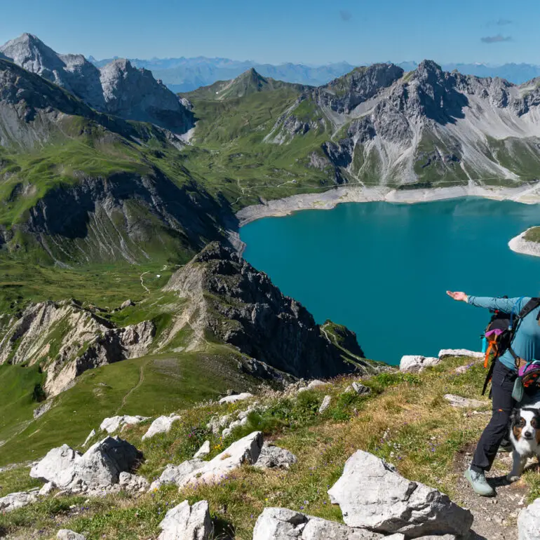 Leah and Oz at Lünersee Lake in Rätikon Austria