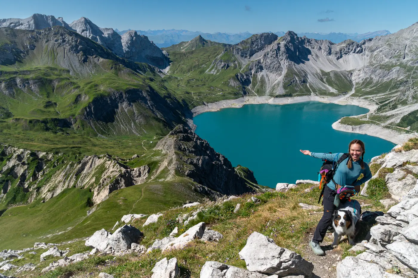Leah and Oz at Lünersee Lake in Rätikon Austria