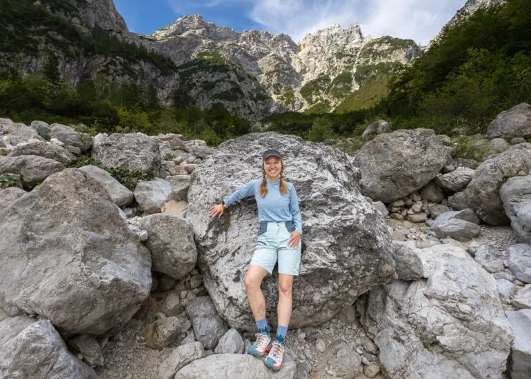 Leah on Adventure Wolves hike in the Julian Alps of Slovenia