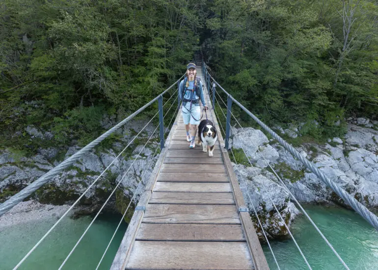 Leah and Oz on Adventure Wolves hike Soča Valley of Slovenia