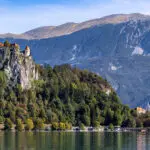 The picturesque castle on Lake Bled in Slovenia