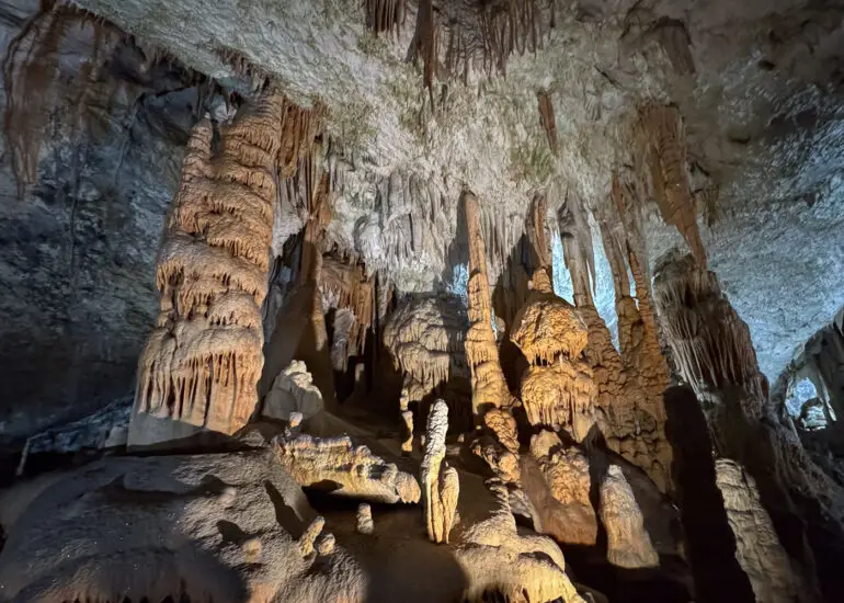 Inside the Postojna Cave in the Karst region of Slovenia