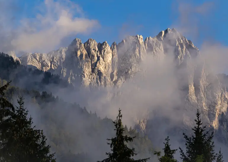 A spectacular view of the Spik group in the Julian Alps of Slovenia