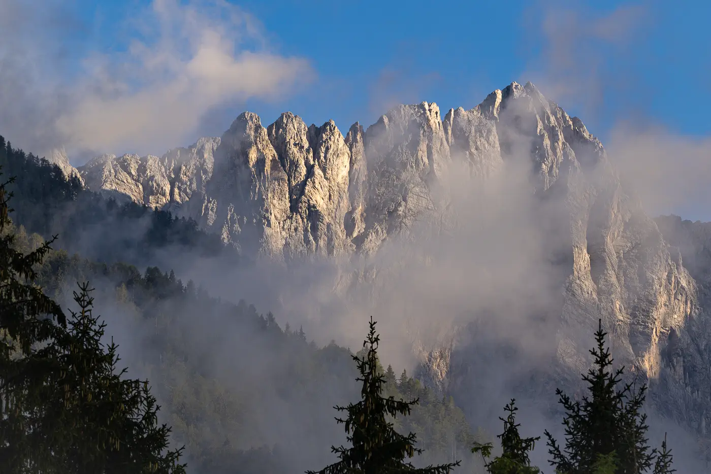 A spectacular view of the Spik group in the Julian Alps of Slovenia